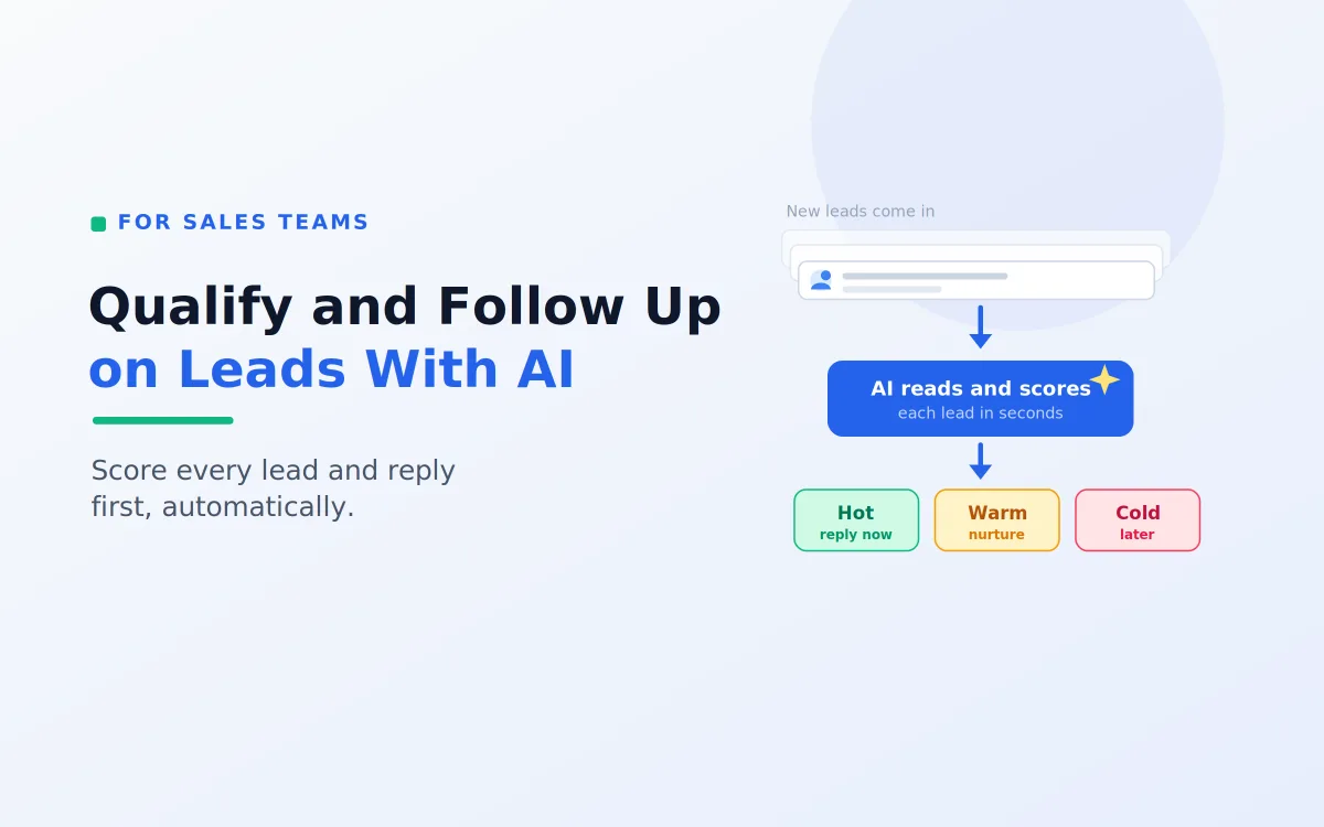 Qualify and Follow Up on Sales Leads With AI