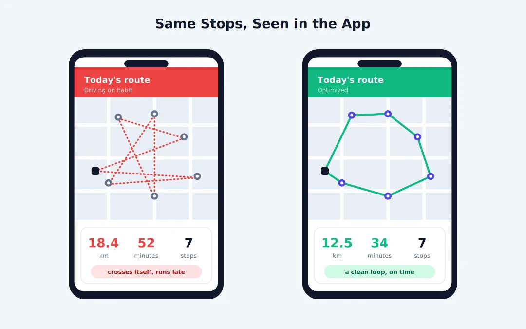 Route Optimization App Mockup