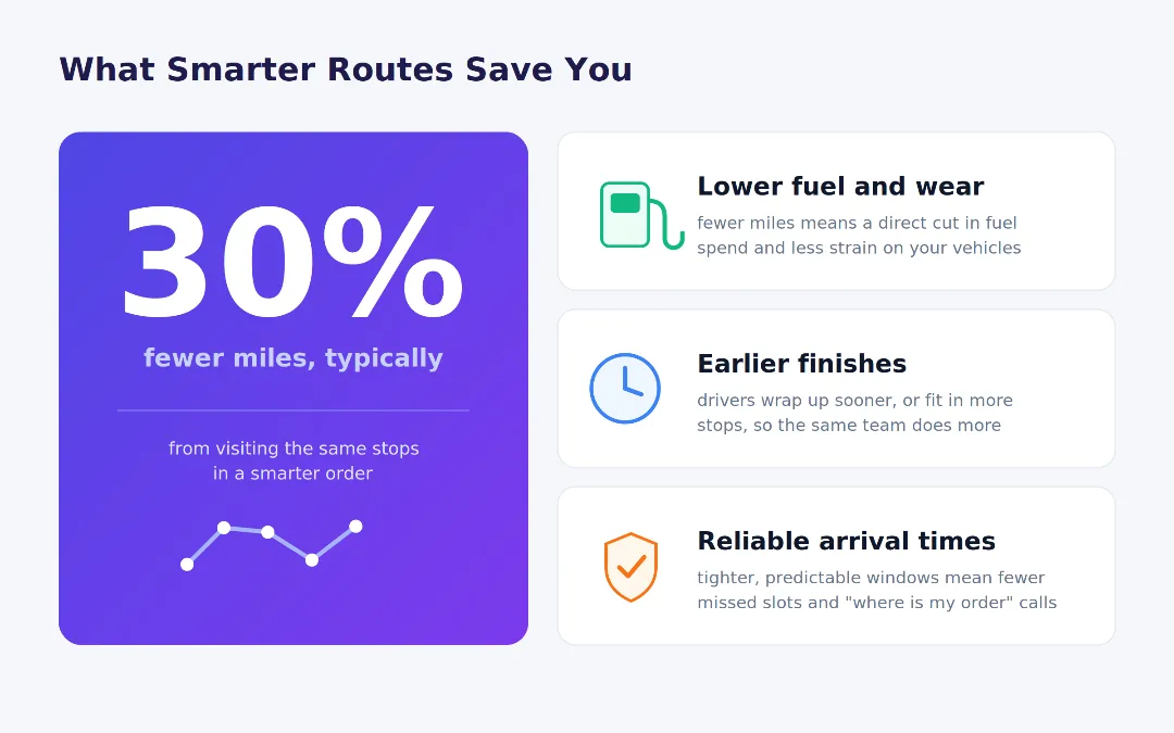 Route Optimization Savings Infographic